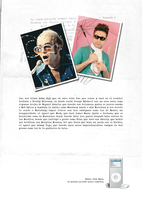 Anncio de Imprensa para  iPod | Elton John